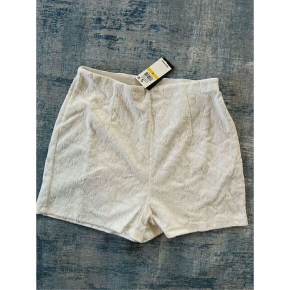 NWT! Royalty By Maluma Ivory Crown Embossed French Terry Shorts Medium - Picture 2 of 9